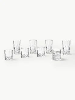 Glazen George met kristalreliëf, set van 8