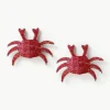 Glazen kraal servetringen Crab, 2 stuks