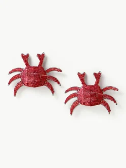 Glazen kraal servetringen Crab, 2 stuks