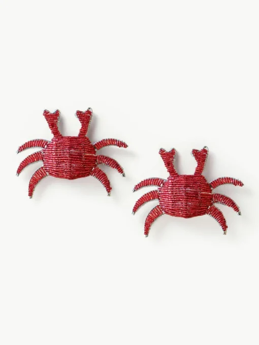 Glazen kraal servetringen Crab, 2 stuks