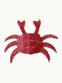 Glazen kraal servetringen Crab, 2 stuks