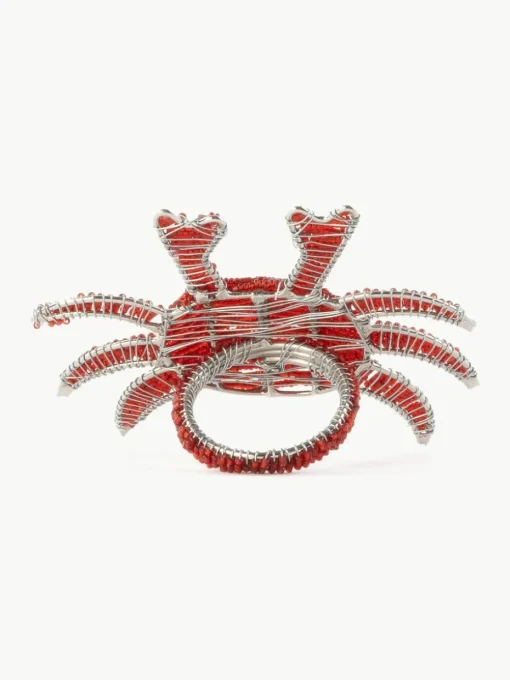 Glazen kraal servetringen Crab, 2 stuks