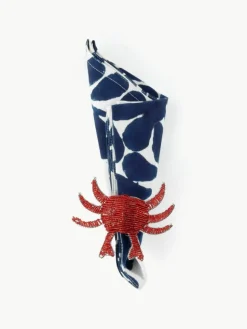 Glazen kraal servetringen Crab, 2 stuks