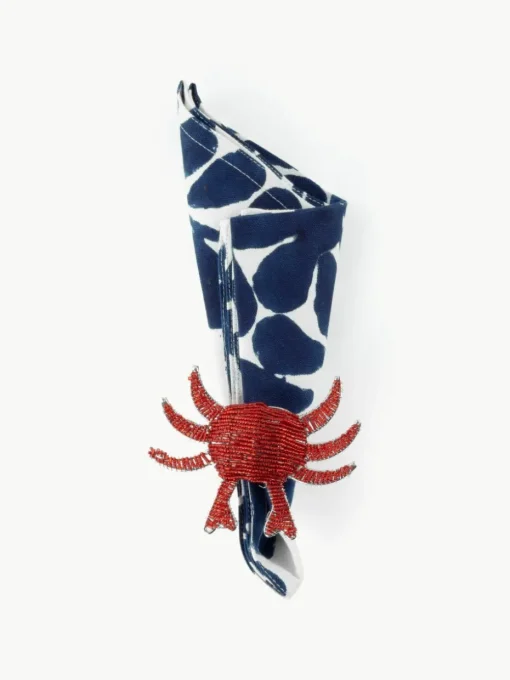 Glazen kraal servetringen Crab, 2 stuks