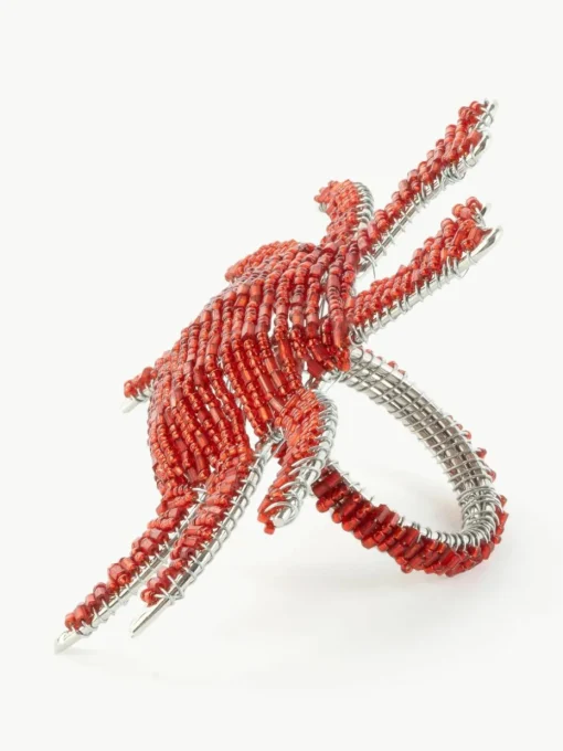 Glazen kraal servetringen Crab, 2 stuks