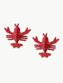 Glazen kralen servetringen Lobster, 2 stuks