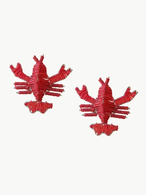 Glazen kralen servetringen Lobster, 2 stuks