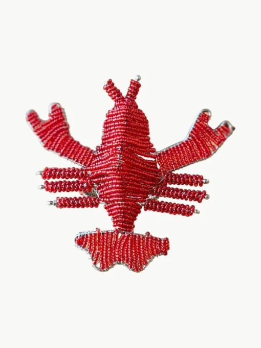 Glazen kralen servetringen Lobster, 2 stuks