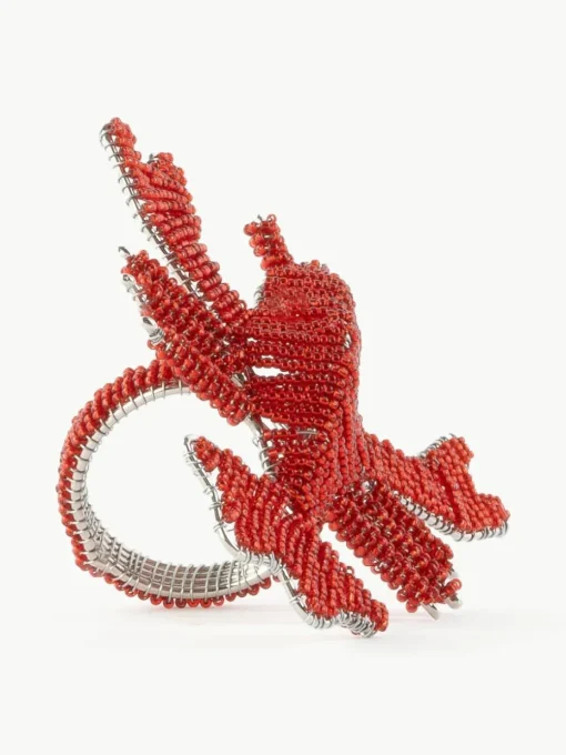 Glazen kralen servetringen Lobster, 2 stuks