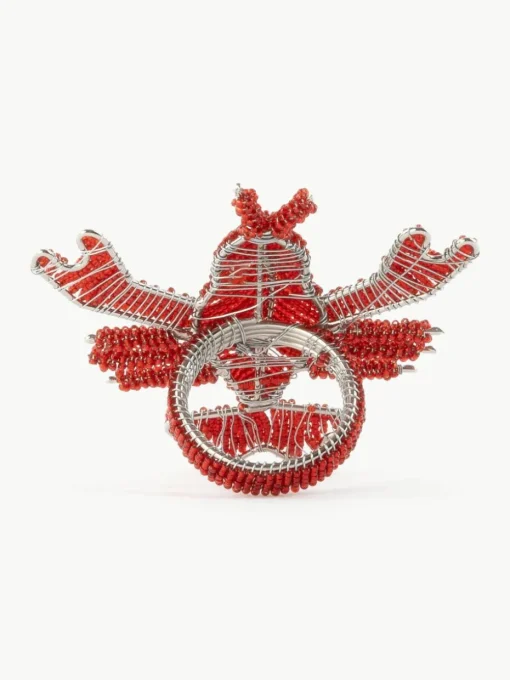 Glazen kralen servetringen Lobster, 2 stuks