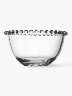 Glazen schaal Perles met randdecoratie, 2 stuks