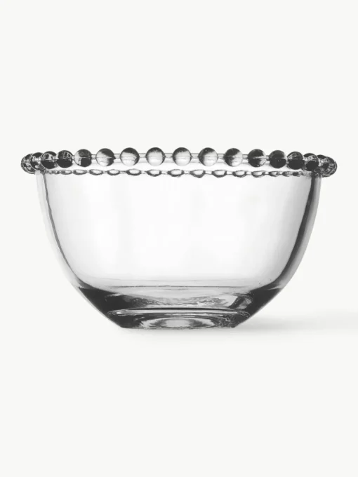 Glazen schaal Perles met randdecoratie, 2 stuks