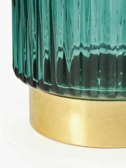 Glazen vaas Lene met metalen voet, H 20 cm
