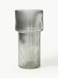 Glazen vaas Lija met geribbeld oppervlak, H 30 cm