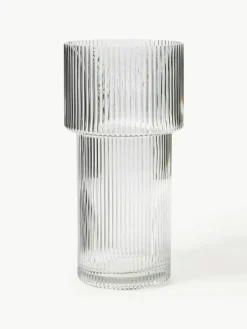 Glazen vaas Lija met geribbeld oppervlak, H 30 cm