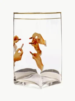 Glazen vaas Lipsticks, H 30 cm