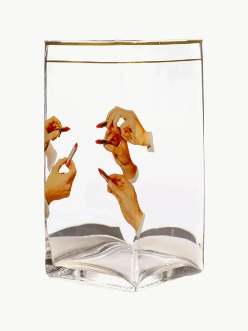 Glazen vaas Lipsticks, H 30 cm