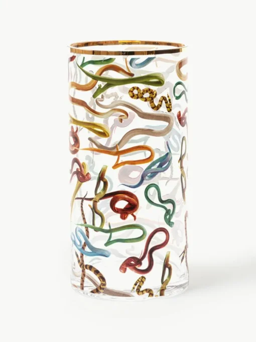 Glazen vaas Snakes, H 30 cm