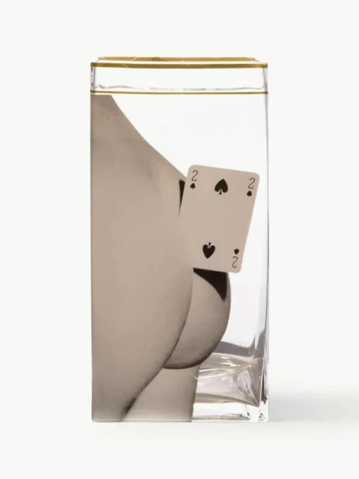 Glazen vaas Two Of Spades, H 30 cm