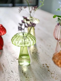 Glazen vazen Mushroom, set van 5