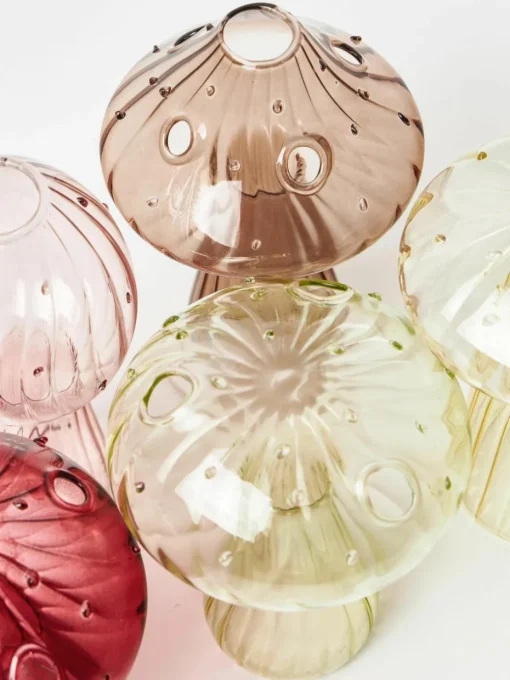 Glazen vazen Mushroom, set van 5