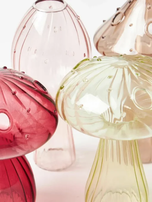 Glazen vazen Mushroom, set van 5