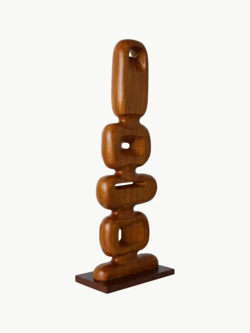 Groot decoratief object Ornament van teakhout, handgemaakt