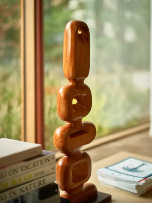Groot decoratief object Ornament van teakhout, handgemaakt