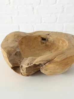 Grote decoratieve schaal Unikat van teakhout