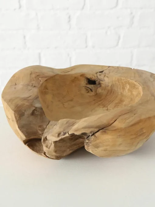 Grote decoratieve schaal Unikat van teakhout