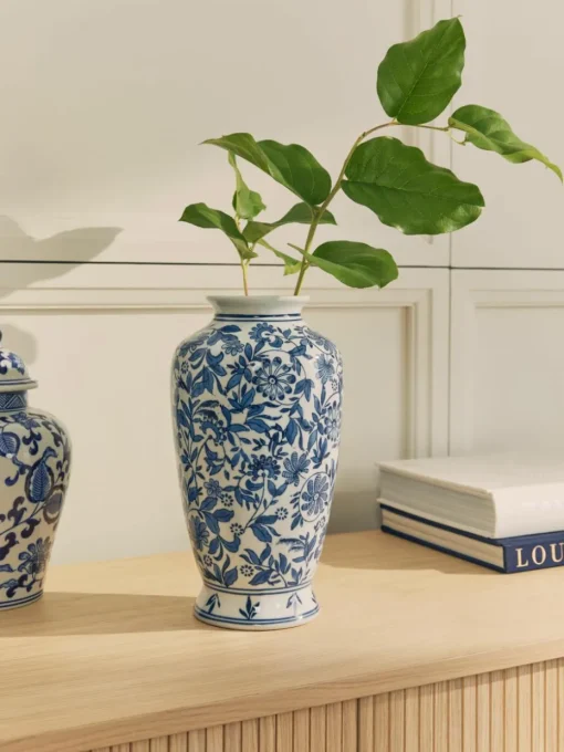 Grote decoratieve vaas Lin van porselein, H 31 cm