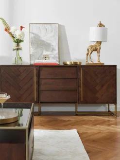 Grote design tafellamp Epigaea met linnen kap