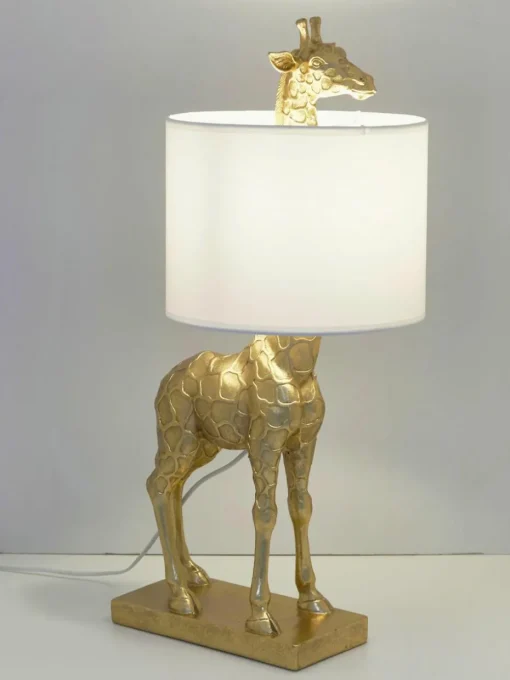 Grote design tafellamp Epigaea met linnen kap