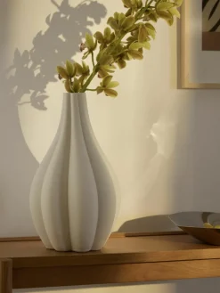 Grote 3D-geprinte Melody vaas van porselein, H 40 cm