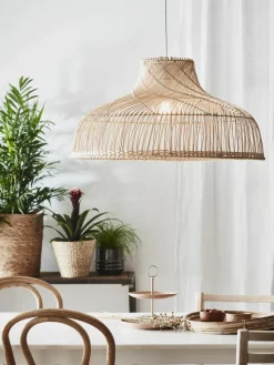 Grote hanglamp Braid van rotan