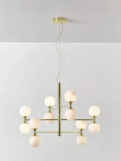 Grote hanglamp Grover met opaal glazen bollen