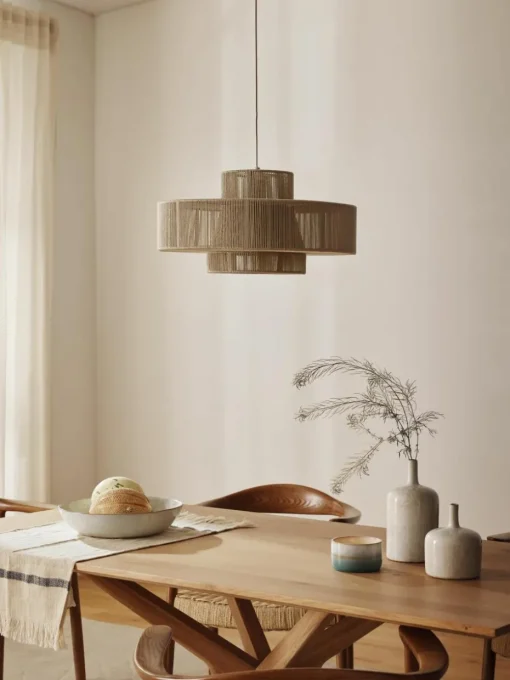 Grote hanglamp Lace uit linnendraden