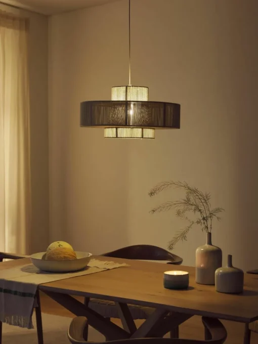 Grote hanglamp Lace uit linnendraden