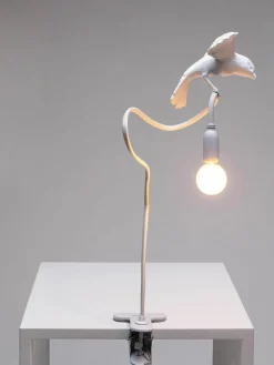 Grote klem tafellamp Sparrow, verstelbaar