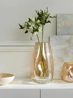 Grote mondgeblazen glazen vaas Luster, H 35 cm