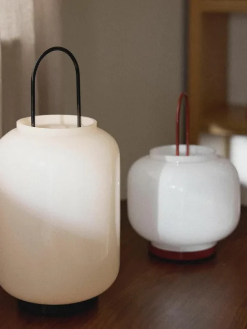 Grote mondgeblazen lantaarn Lumino, H 35 cm