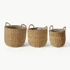 Grote plantenmandenset Sophy met binnenfolie, set van 3