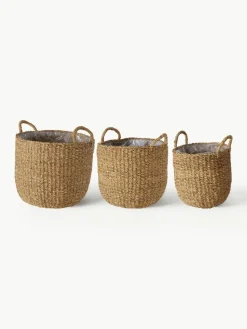 Grote plantenmandenset Sophy met binnenfolie, set van 3