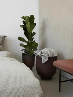 Grote plantenpotten Vig van metaal, set van 2