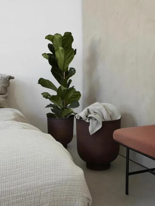 Grote plantenpotten Vig van metaal, set van 2