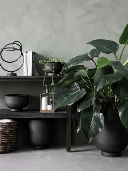 Grote plantenpotten Vig van metaal, set van 2