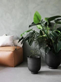 Grote plantenpotten Vig van metaal, set van 2