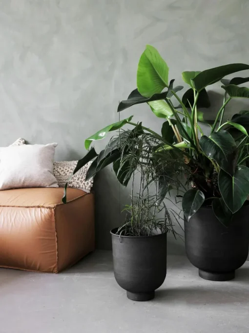 Grote plantenpotten Vig van metaal, set van 2
