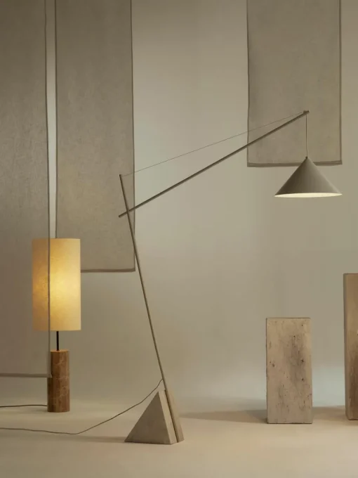 Grote Reyna leeslamp met travertin voet