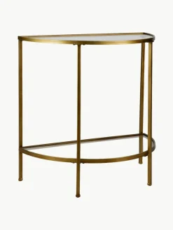 Halfroned glazen wandtafel Goddess met antieke afwerking